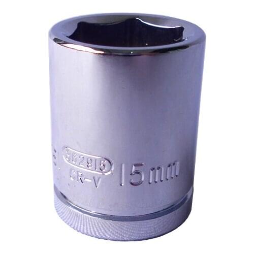 BOSI 3/8" drive metric 15mm six-point socket Cr-v steel