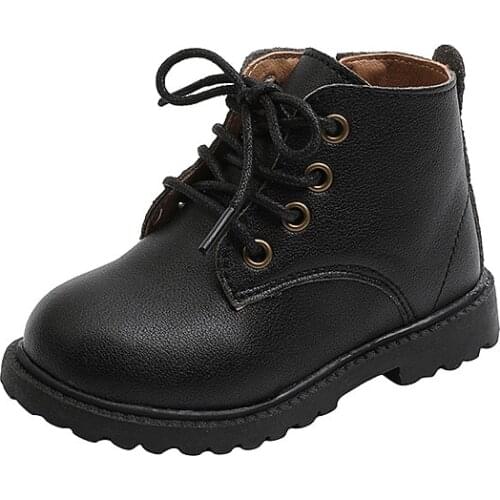 Girls Martin Boots 2021 New Childrens Princess Short Boots Foreign Leopard Baby Leather Boots Winter Warm Fashion Waterproof