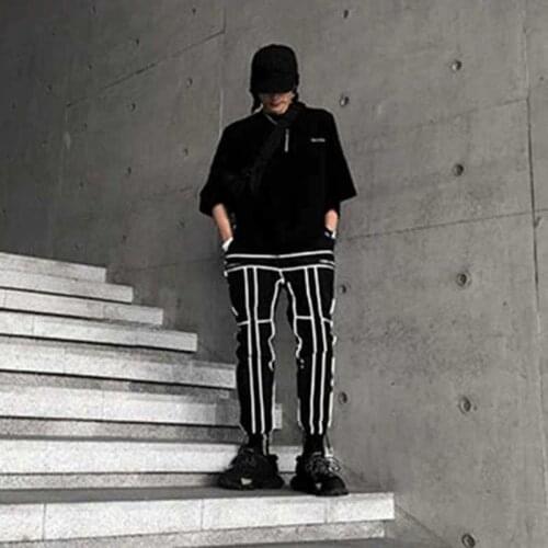 Brand Loose Track Jogger Pants Men 2021 Reflective Label Track Harem Pants Man Homme Streetwear Sweatpant Male HipHop Sport Pant