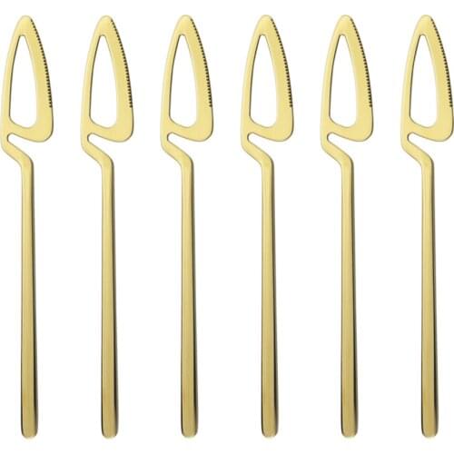 6Pcs/6set Dinnerware Silverware Set Cutlery Set Gold Knives Stainless Steel Flatware Outdoor Office Kitchen Home Tableware Set