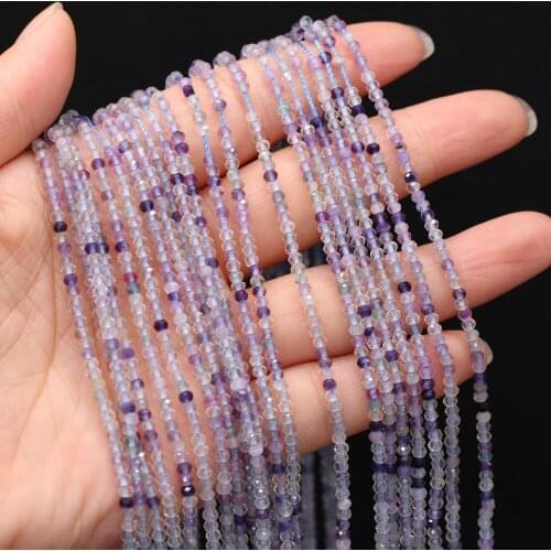 2/3mm Natural Stone Fluorite Beads Loose Faceted Crystal Bead for Jewelry Making Handmade Necklace Bracelet Accessories