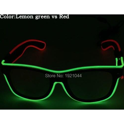 DC-3V Steady on Double Colors 12 Styles Flashing EL Sunglasses Flexible LED neon rope tube Christmas Halloween Party Supplies