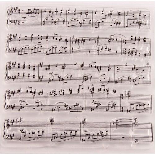 Music Notes Clear Stamps Transparent Silicone Stamp for DIY Scrapbooking Paper Card Craft Tools