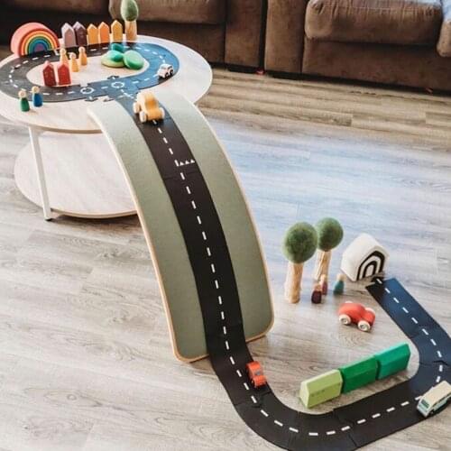 Stitching Car Track Puzzle Play Mat Highway Construction PVC Kids Playmat Educational Toys for Children Games Carpet