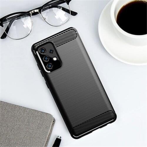 For Samsung Galaxy A52 5G Case Bumper Rubber Anti-knock Silicone Carbon Fiber Cover For Samsung A52 5G Case For Samsung A52 5G