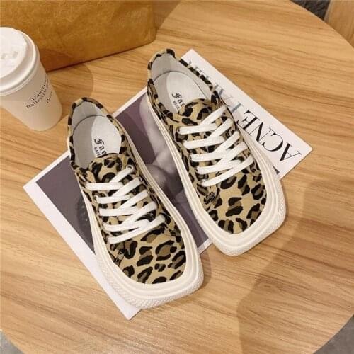 Harajuku Fashion Designer Zebra Leopard Pattern Print Canvas Shoes Women Platform Sport Running Sneakers 2021 Espadrilles Flats
