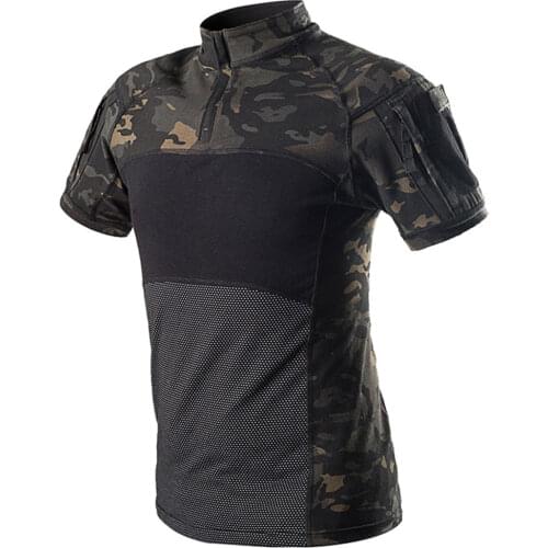 Idogear Tactical Hunting Combat Shirt Outdoor Summer T-Shirt Fast Dry Short Sleeve Top Military Airsoft Uniform 2020