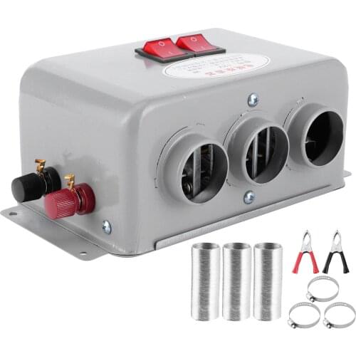 12V Compact Car Heater 3 Hole 600W‑800W Winter Defrosting Fast Heating Warmer Frost Removing Low Noise 80-100