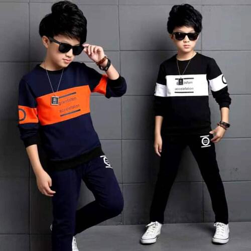 Spring Autumn 2 Pieces Children Toddler Kids Clothes Set Little Baby Girls Boys Long Sleeve Sweatshirt+Pants Outfit Clothing