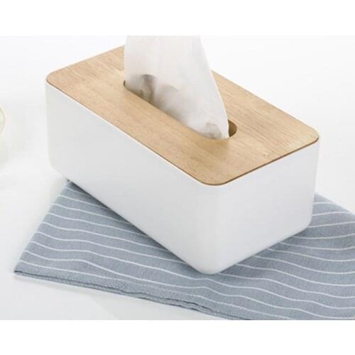 Tissue Box Wooden Cover Toilet Paper Box Solid Wood Napkin Holder Case Simple Stylish Tissue Paper Dispenser Home Car Organizer