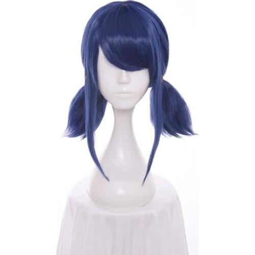 Anime Lady Cosplay Blue Ponytail Short Blonde Curly Hair for Men Heat Resistant Synthetic Hair Halloween role playing