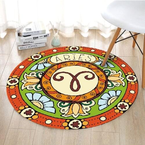 3D Print Round Rug Soft ethnic Rugs Floor Mat Living Room Bedroom Carpet Non-Slip Chair Home Rugs Kids Room Mats chambre enfant