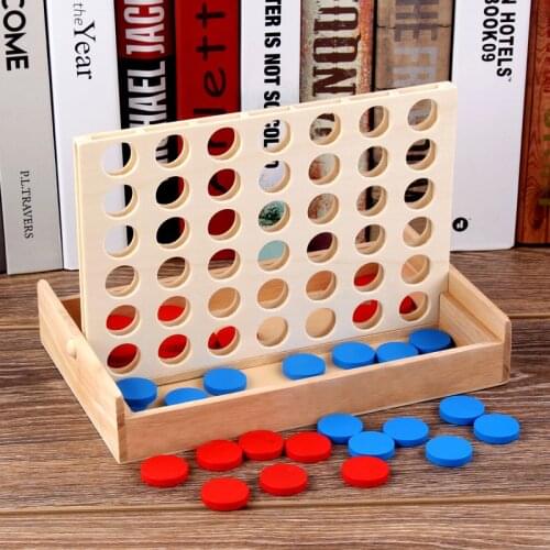 Line Up 4 Classic Family Board Four In A Row Wooden Bingo Game Toy Fun Educational Toy For Kids Children Gifts Kids Toys