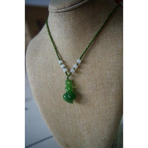 Copper Statue Chinese Natural Bright Green Jade Nephrite Hand-carved Spiral Jade Pendant