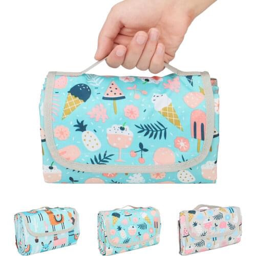 Children Picnic Mat Kid Camping Alpaca Owl Mat Beach Tent Blanket Baby Rug Outdoor Pad