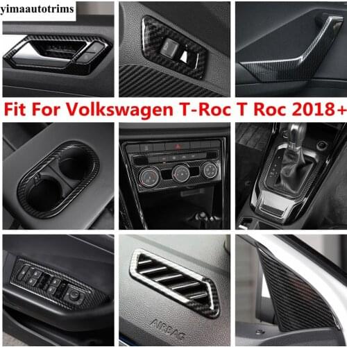 Front Dashboard Air Conditioning AC Vent Outlet Cover Trim For Volkswagen T-Roc T Roc 2018 - 2021 Matte / Carbon Fiber Interior