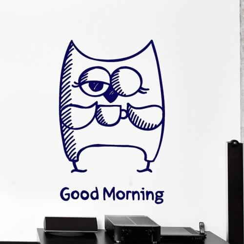 Owl Wall Decals Cute Animals Wall Sticker For Living Room Good Morning Words Cool Decor Removable Home Decoration Wallpaper H119