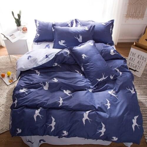 Fresh Style Home Textile Printed 3/4pcs Bedding Set Bed Cover Bed Sheet Duvet Cover Pillowcase Bed Linen Bedclothes Queen
