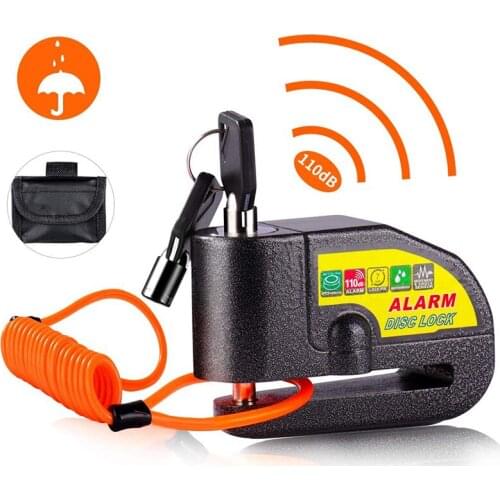 Anti-theft Motorcycle Bike Alarm Lock 110db Scooter Disc Brake Vibration Motor Bicycle Wheel Lock Waterproof Security Protectio