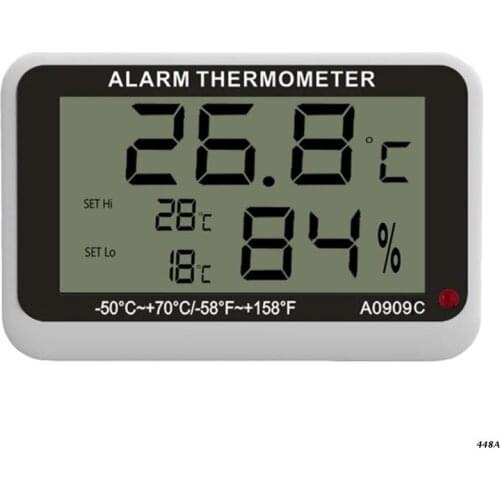 Refrigerator Hygrometer Thermometer Gauge HIGH/Low Temperature & Humidity Alarm