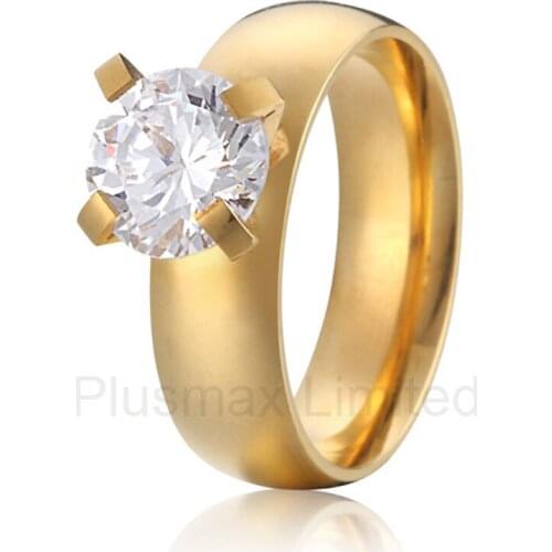 China factory cheap affordable prices gold color titanium jewelry promise wedding engagement rings