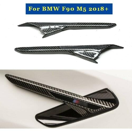 Carbon Fiber Fender Trim Fit For BMW F90 M5 Car Accessories Side Air Vent Light Cover Replement Style