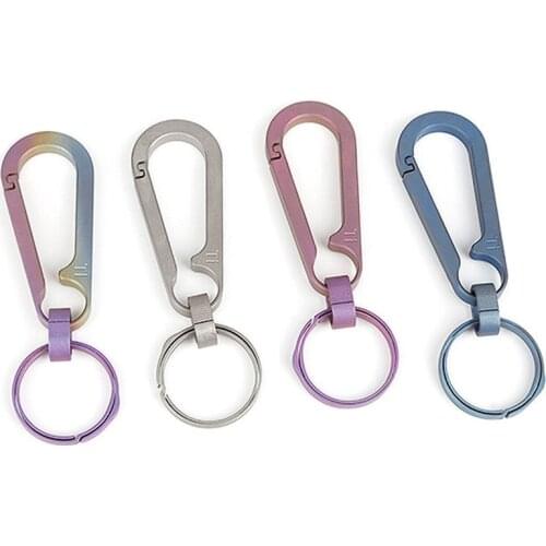 Ultralight Aviation Titanium Anti-Lost Carabiner, Keychain, Creative Gift with 26mm Titanium Key Ring