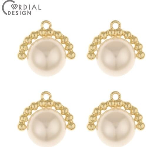 Cordial Design 100Pcs 20*20MM Jewelry Accessories/Earrings Pendants/Imitation Pearl/Round Shape/Jewelry Findings & Components