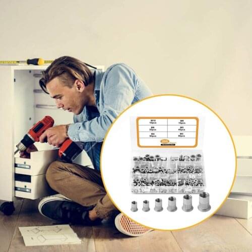 Rivet Nuts M3/M4/M5/M6/M8/M10 Manual Threaded Nut Rive Tool Rivet Nuts Kit Threaded Rivet Nut