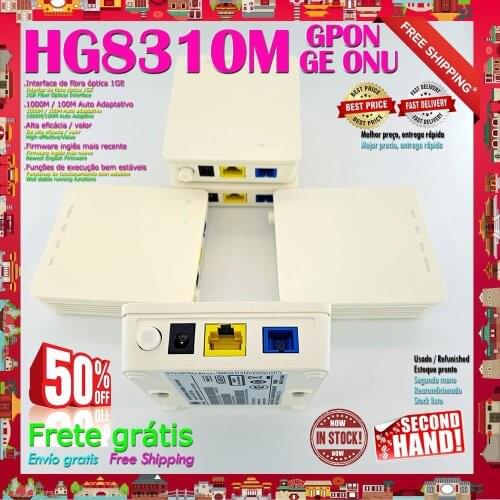 10/14/20pcs Lot HG8310M GE GPON ONU SecondHand Gigabit 1GE 1Port FTTH Terminal as 8010H Epon GE English os Network router