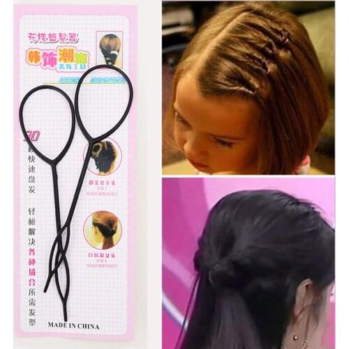 2pcs/set Hair Acessories Disk Hair Tool Ball Head Pull Hair Needle Hair Ornament Braider Hair Needle Piercing Black Hair Needle