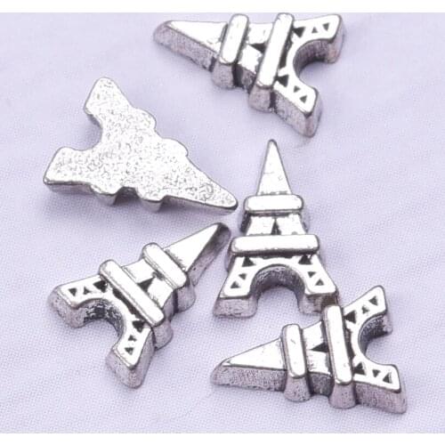 20Pcs/lot Metal Eiffel Tower Floating Charms For Living Glass Travel Theme Gift Necklace DIY Jewelry