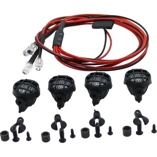 4pcs lamps small size round shape front lamp with white light Head Light for rc hobby car crawler scale part Axial TRX-4 Traxxas