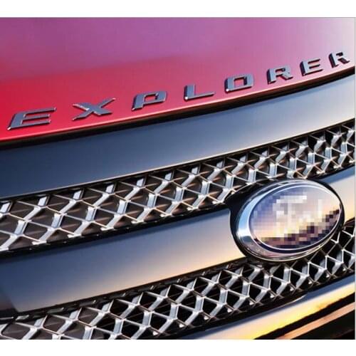 CAR CHROME BONNET EMBLEM 3D LOGO ALPHABET STICKER FOR FORD EXPLORER 2010- 2018 ACCESSORIES CAR STYLING CAR ACCESSORIES