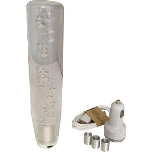Car LED Gear Shift Lever Knob Head Shifter Crystal Bubble 15cm