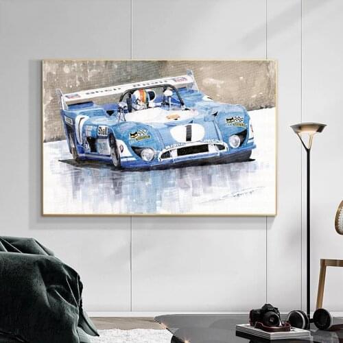 Color Hand-painted Racing Le Mans Vintage Car Super Sports Car Poster Canvas Print Art Picture Living Room Home Decoration