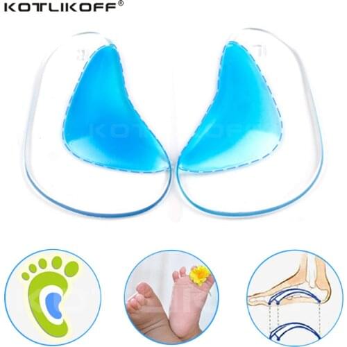 KOTLIKOFF Silicone Gel Children Orthotics Insoles for Kids Baby Flatfoot Orthopedic Corrector Arch Support Cushion Shoe Pad Sole