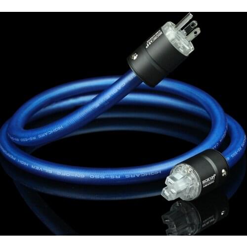 HIGHCARS 6N-OFC Oxygen-free Copper Plating Pure Silver Power Cable for CD Player Amplifier - US Rhodium Power Plug