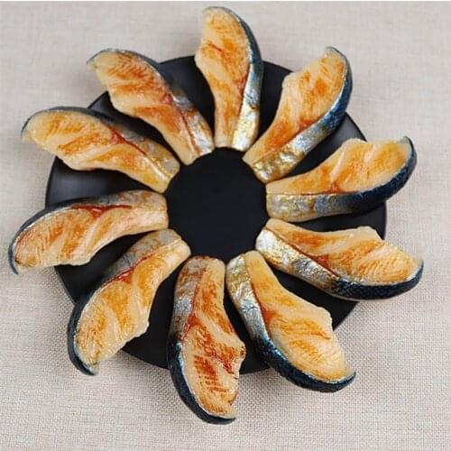 Artificial Seafood Model 4PCS Lifelike Simulation Fish Fillet Decoration Kindergarten Toy Sample Photography Props For Home