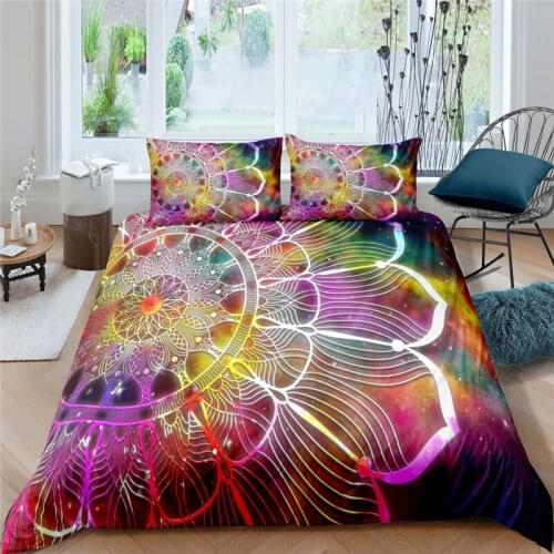 Luxury 3D Mandala Flower Print 2/3Pcs Bedding Set Comfortable Bohemia Duvet Cover Pillowcase Home Textile Queen and King Size