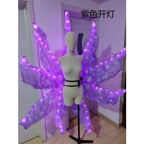 LOL Ahri Cosplay Tails KDA Idol Singer New Skin KDA Shiny Nine-Tailed Fox Ahri Cosplay Costumes Anime Props Without Batteries