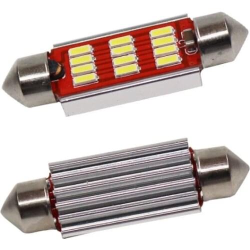 2pcs 12V 31mm 36mm 39mm 41mm Canbus 4014 12 SMD LED Festoon Bulb Cars Luggage Compartment Reading Light