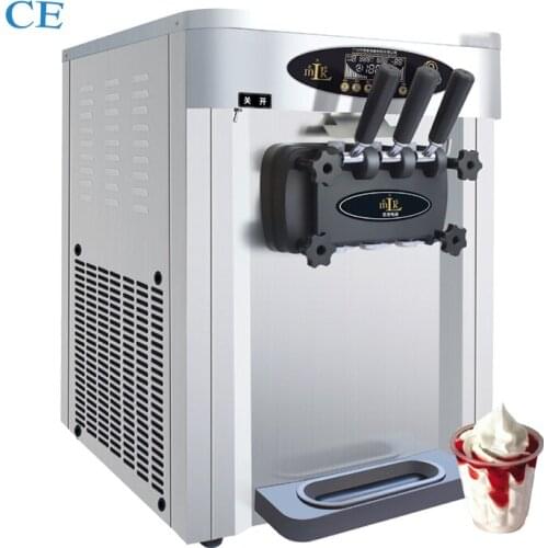Small Soft Ice Cream Machine Commercial Desktop Ice Cream Maker Three Flavors Ice Cream Machine Vending