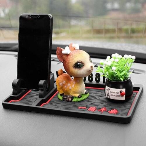 Cute Safe Driving Resin Deer Car Ornament Personalized Interior Decoration for Vehicle