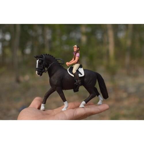Pvc figure Simulation animal model woman rider + horse