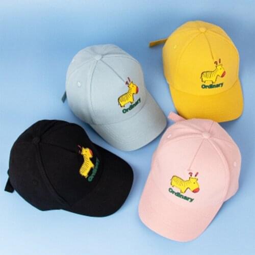 Fashion Unisex Kids Adjustable Cute Cartoon Horse Casual Cap Children Cotton Breathable Baseball Cap Boys Girls Outing Hat