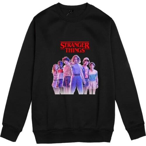 Monogatari Stranger Things Periphery Long Sleeve Round Neck Leisure Time Keep Warm Men And Women Lovers Loose Coat