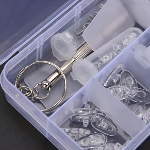 Eyeglass Sun Glasses Screw Nut Nose Pad Optical Glass Repair Kit Toolbox Variety Tool Set Professinal Repair Tools
