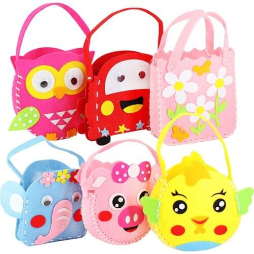 Handmade material bag unfinished cartoon non-woven bag hand-made class non-woven hand-made DIY personally play toy cloth bag