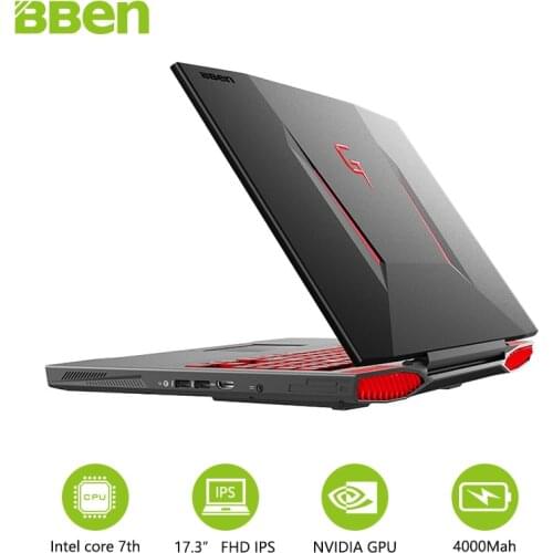 Bben Notebook Windows 10 Intel Core i7-7700HQ quad Core 17.3 inch IPS Screen 32GB DDR4 RAM M.2 512GB SSD 2TB HDD Laptop